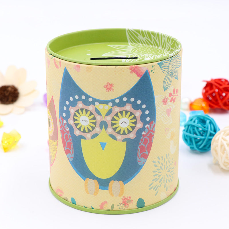 Cartoon Owl Piggy Bank Tinplate