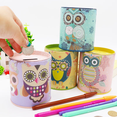 Cartoon Owl Piggy Bank Tinplate