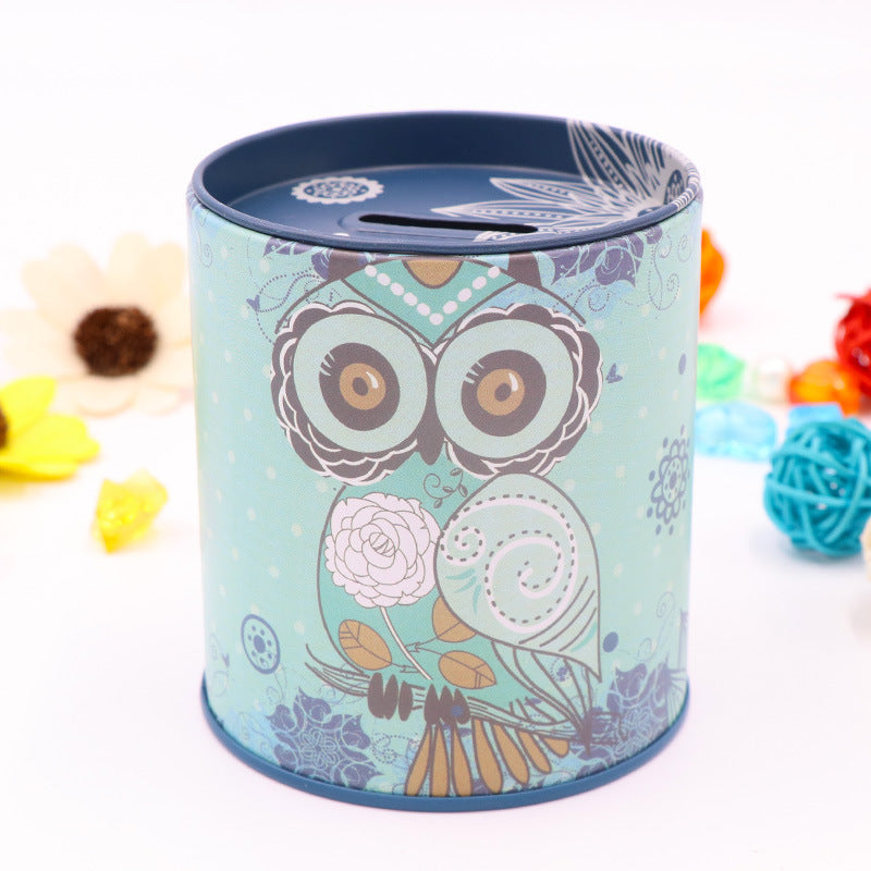 Cartoon Owl Piggy Bank Tinplate